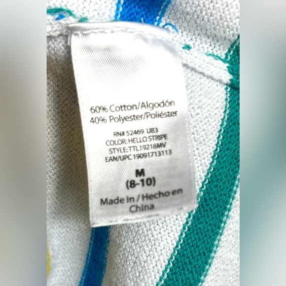 Time and Tru “Hello” Long Sleeve Pullover Sweater Shirt | Size 8-10 (Medium) - Picture 5 of 5